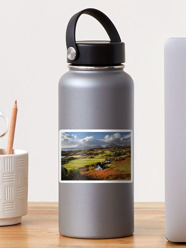 Thumbnail 1 of 3, Sticker, Tarskavaig and The Cuillins of Skye in Autumn Scotland designed and sold by PhotosEcosse.