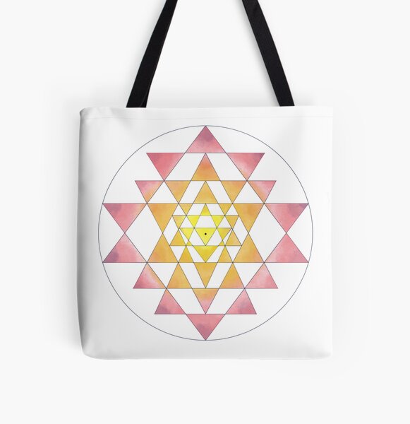 Sri Yantra 09 All Over Print Tote Bag