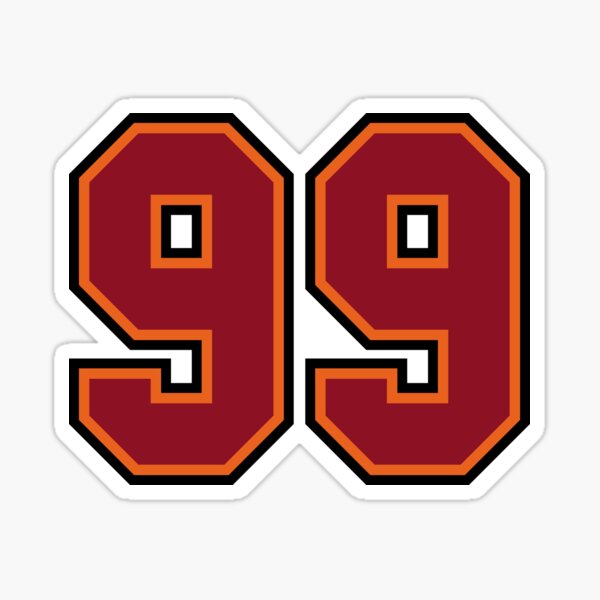 Number 99 Sports Tampa Ninety-Nine Jersey Sticker for Sale by HelloFromAja