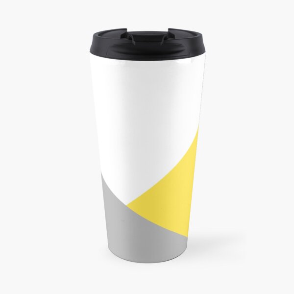 Yellow, grey and white print Travel Mug