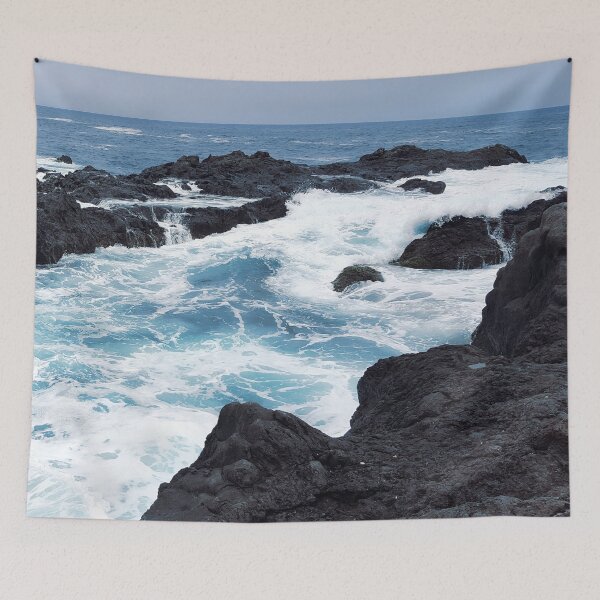 Item preview, Waves Crashing On Rocks designed and sold by color-garden.