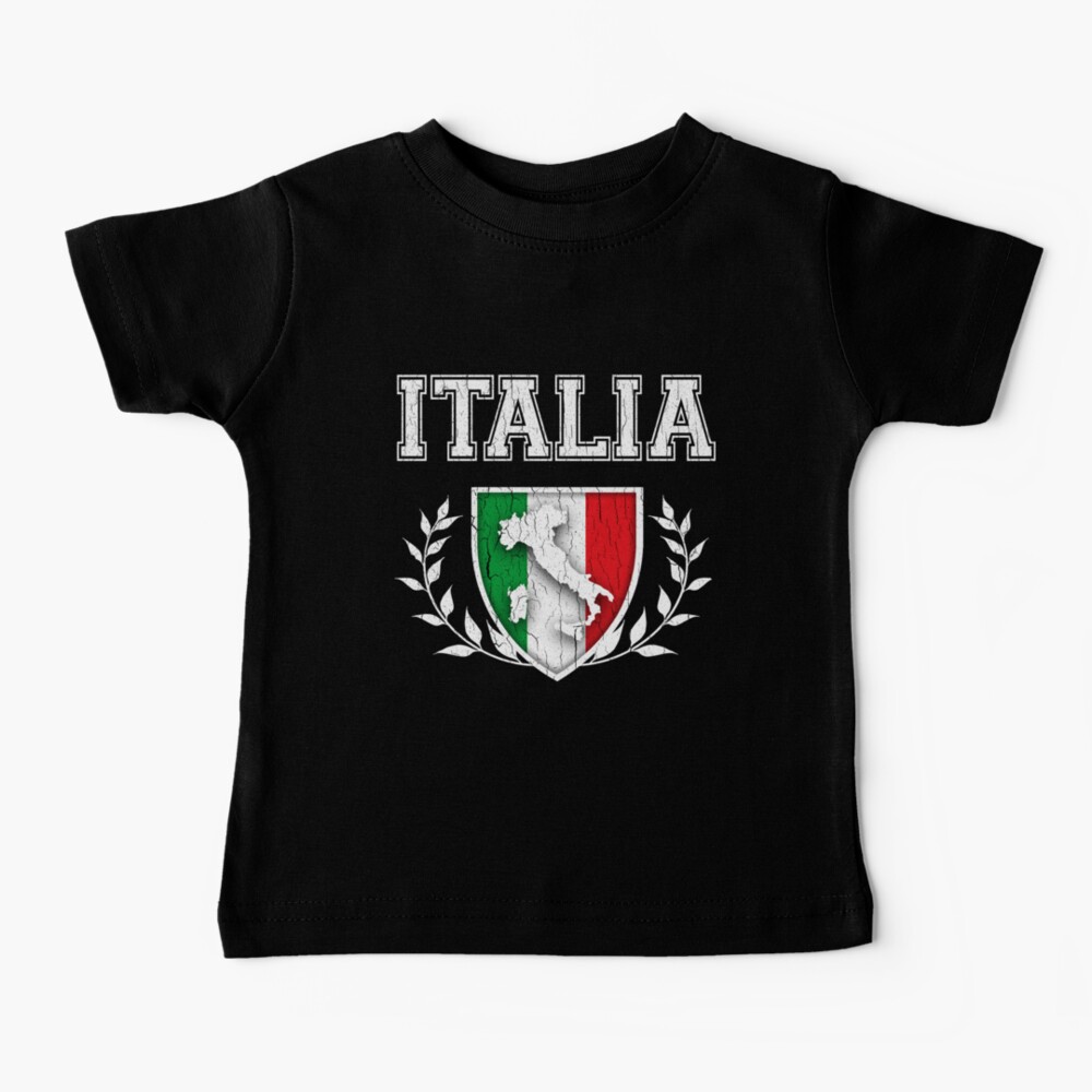 ITALIA - Classic Itlay Flag Crest (Vintage Distressed Design) Baby T-Shirt