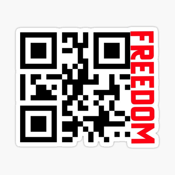 "QR qr code freedom" Sticker for Sale by Redbubble