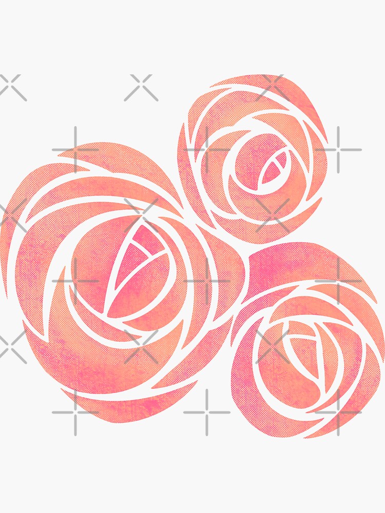 Thumbnail 3 of 3, Sticker, Triple Rose (Alternate) designed and sold by TheRandomFactor.