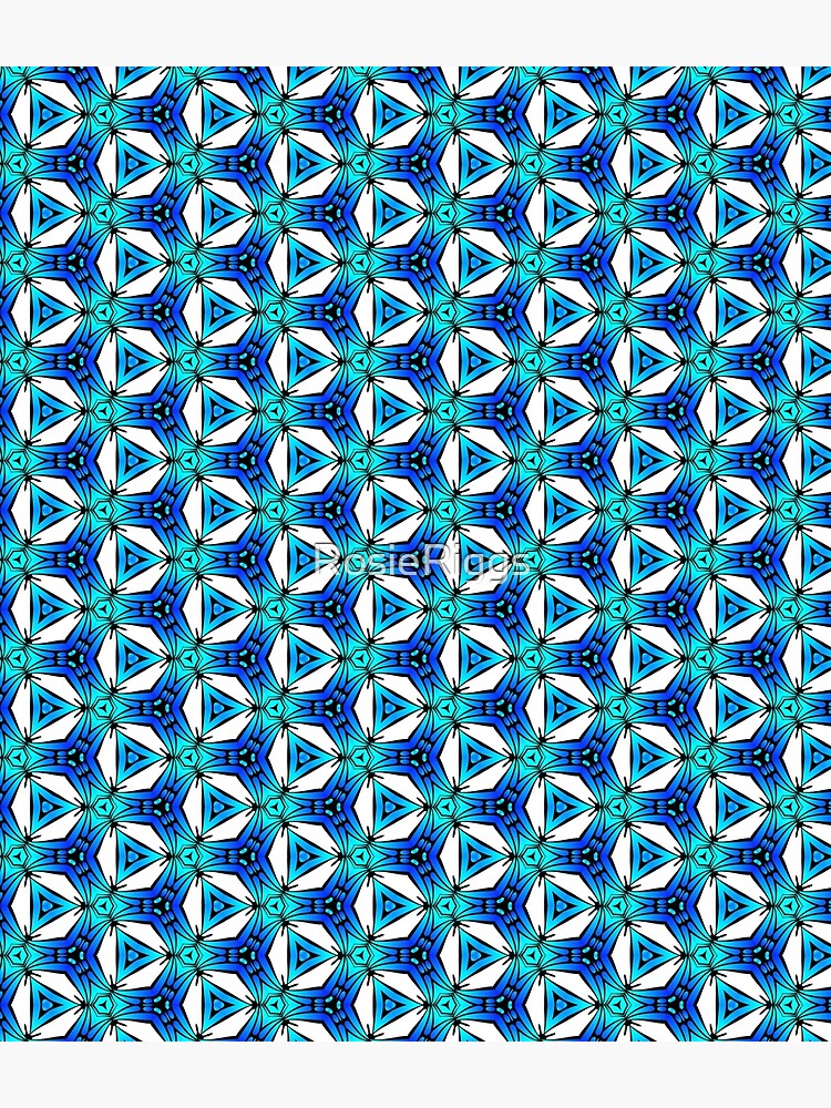Thumbnail 3 of 3, Backpack, Blue - Teal Geometric Kaleidoscope designed and sold by RosieRiggs.