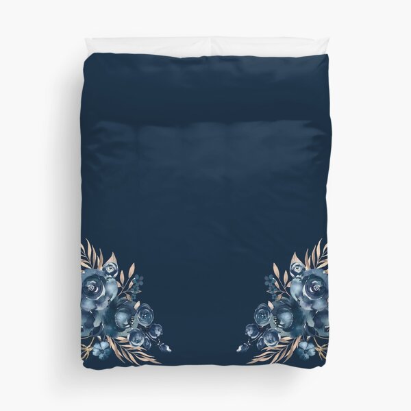 Item preview, Navy Blue Floral, Watercolor Rose, Aesthetic designed and sold by PinkLotusArt.