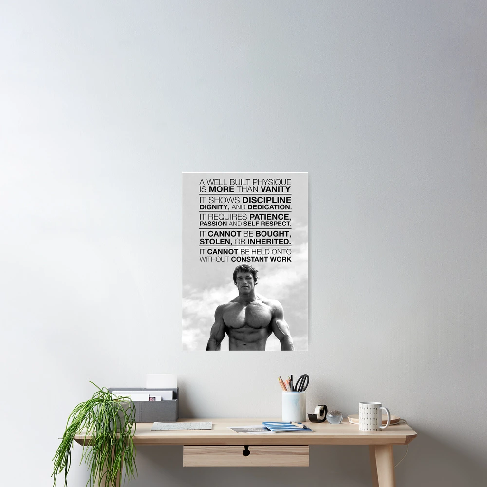 Affiche Citation Motivante Poster Arnold Schwarzenegger Citation Inspirante  - Affiche Fitness Motivation 150g/m² Poster Citation Motivation Sport, image size:1000x1000