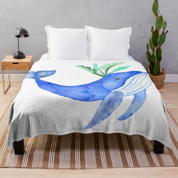 Item preview, Whale splashing leaves, white designed and sold by Sonderblume.