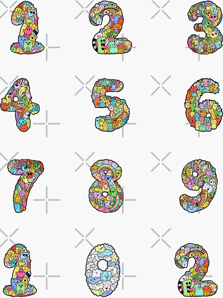 Premium Vector  Cute monster numbers one two three four five six seven  eight nine and zero funny kid decorative digit elements