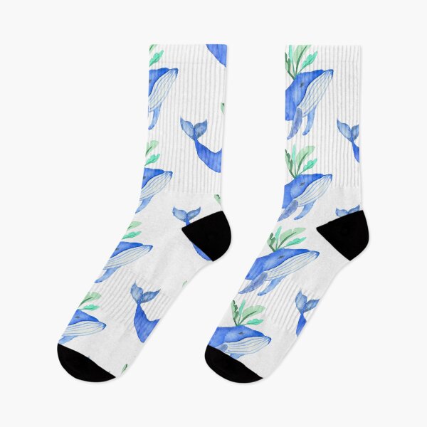 Item preview, Whale splashing leaves, white designed and sold by Sonderblume.