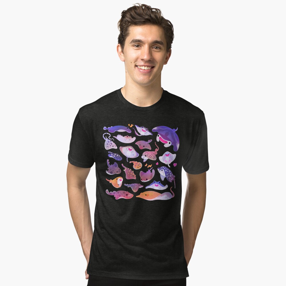 Vista previa del artículo con la obra «Camiseta de tejido mixto», diseñado y vendido por pikaole.
