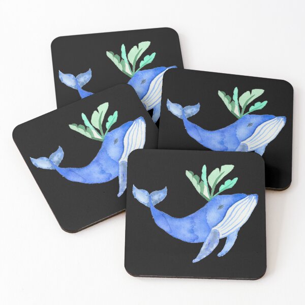 Item preview, Whale spouting leaves, black designed and sold by Sonderblume.