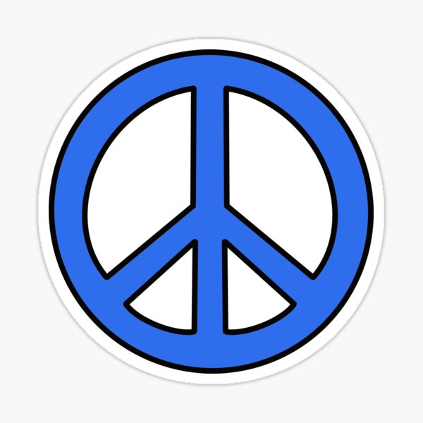 Blue Peace Sign Sticker