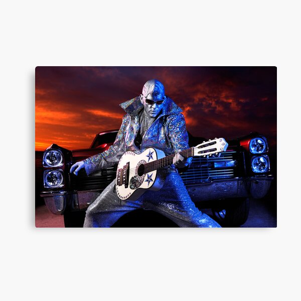 Silver Elvis art photo print Canvas Print