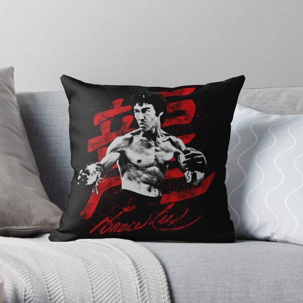 Bruce Lee pose de combat Coussin