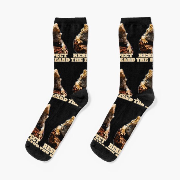 Funny Bearded Dragon Respect The Beard Socks