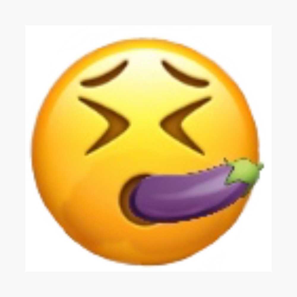 Emoji sucking eggplant