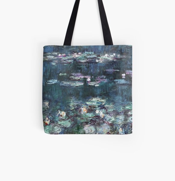 The Water Lilies - Green Reflections by Claude Monet All Over Print Tote Bag