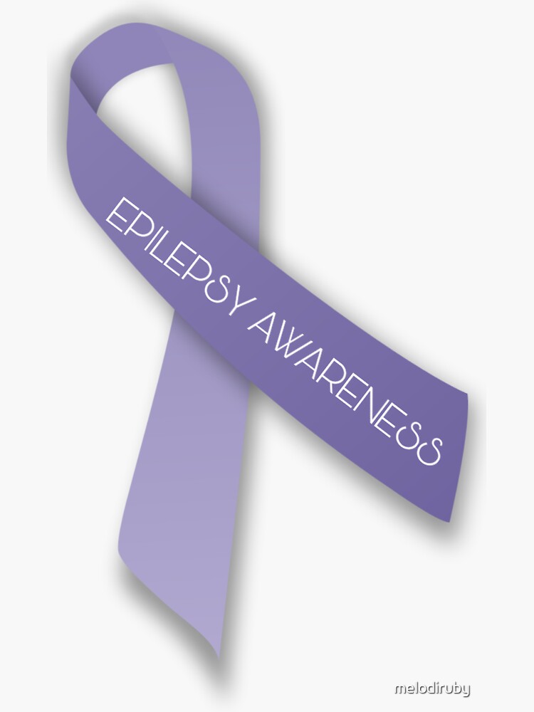 Epilepsy Awareness Purple Ribbon' Sticker