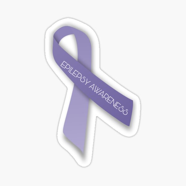 Epilepsy Awareness Purple Ribbon' Sticker