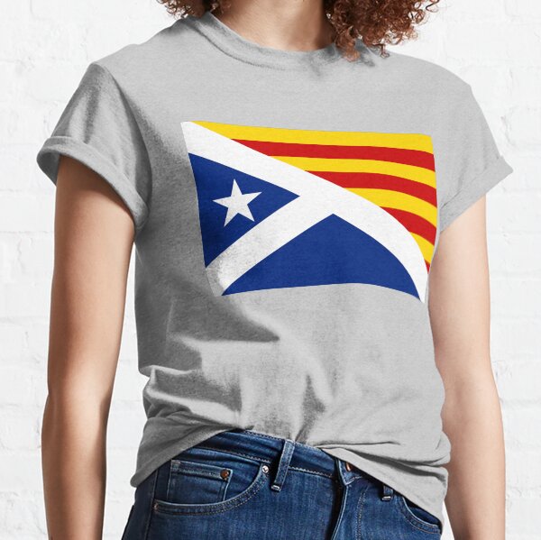 Combined Scottish and Catalan Estelada Flag, Estelada Blava, Independence Classic T-Shirt