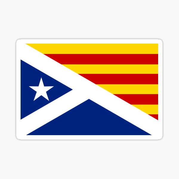 Combined Scottish and Catalan Estelada Flag, Estelada Blava, Independence Sticker