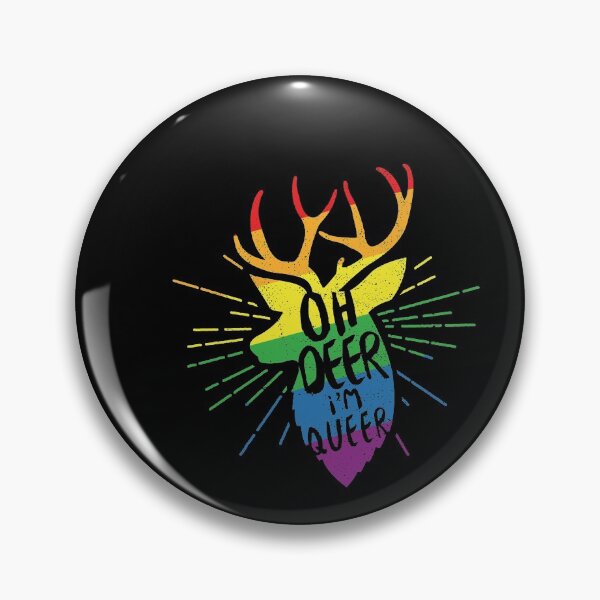 Item preview, Oh Deer Im Queer Funny Pun LGBT Rainbow designed and sold by artworkbyrihen.