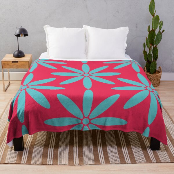 Item preview, Pink and Blue Vibrant Flower Fusion  designed and sold by RhubarbMyrtle.