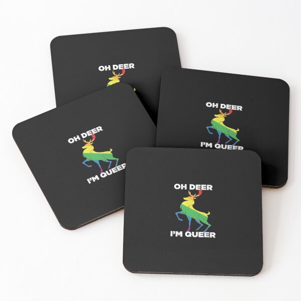 Item preview, Oh Deer Im Queer Funny Pun LGBT Rainbow designed and sold by artworkbyrihen.