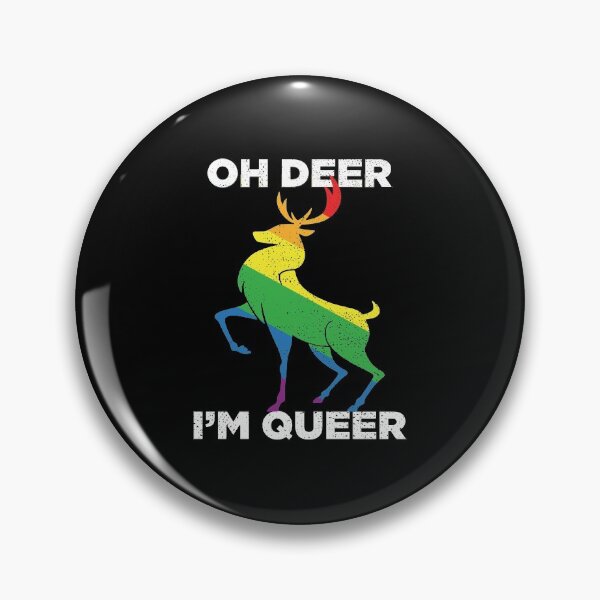 Item preview, Oh Deer Im Queer Funny Pun LGBT Rainbow designed and sold by artworkbyrihen.