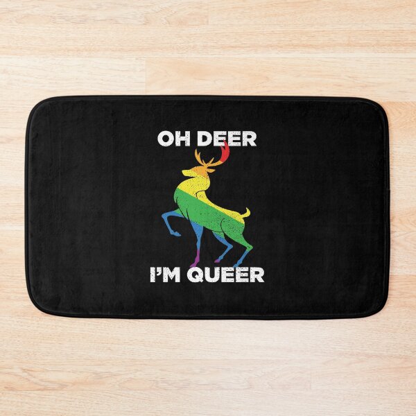 Item preview, Oh Deer Im Queer Funny Pun LGBT Rainbow designed and sold by artworkbyrihen.