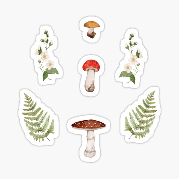 Toadstool Nature Print Sticker