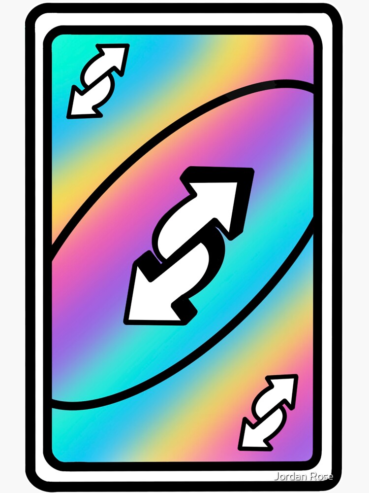 "Rainbow Uno Reverse Card" Sticker for Sale by jordanallan Redbubble