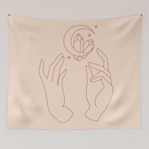 Item preview, Holding Moon Crystal Hands Print, One Line Art, One Line Drawing, Couple Line Art, Magic Poster, Single Line Art, Minimal Line Art, Witch Print designed and sold by OneLinePrint.