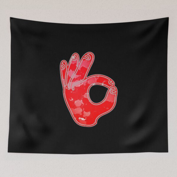 Item preview, OK Sign Hand Gesture Red Grey Cool Salute Okay designed and sold by IBMClothing.