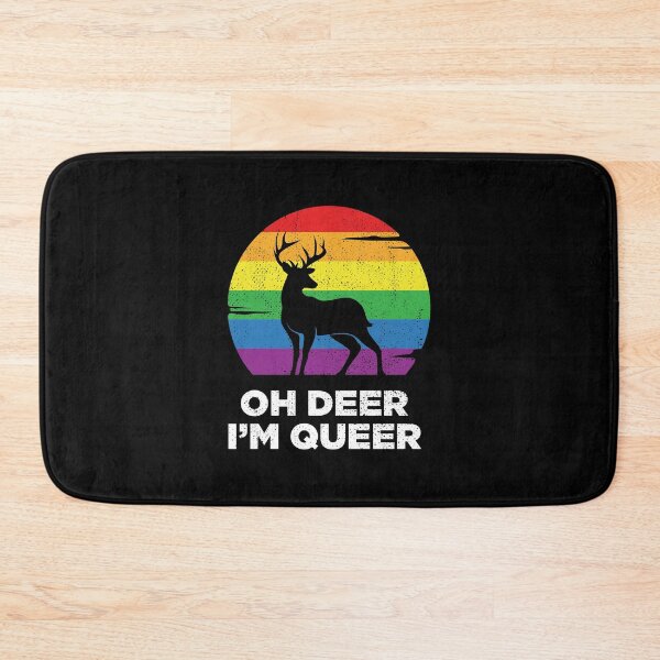Item preview, Oh Deer Im Queer Funny Pun LGBT Rainbow designed and sold by artworkbyrihen.