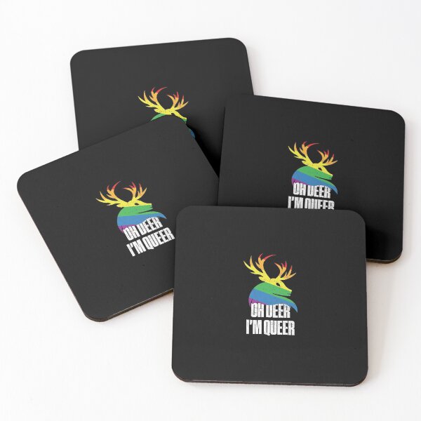Item preview, Oh Deer Im Queer Funny Pun LGBT Rainbow designed and sold by artworkbyrihen.