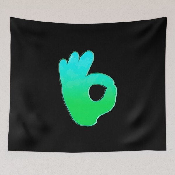 Item preview, OK Sign Blue Green Contrast Cool Hand Salute Okay designed and sold by IBMClothing.
