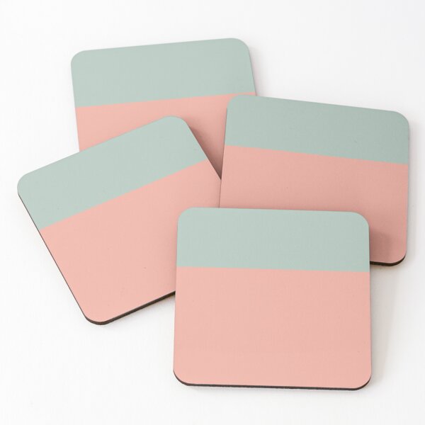 Item preview, Color Block Minimalist Pattern - Aqua Mint and Pink Blush designed and sold by kierkegaard.