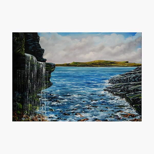 View of Kilkee from George's Head - oil painting Photographic Print