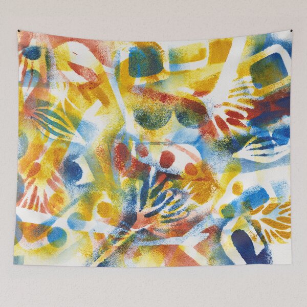 Item preview, Wildflowers monoprint painting 1 designed and sold by kittyvdheuvel.