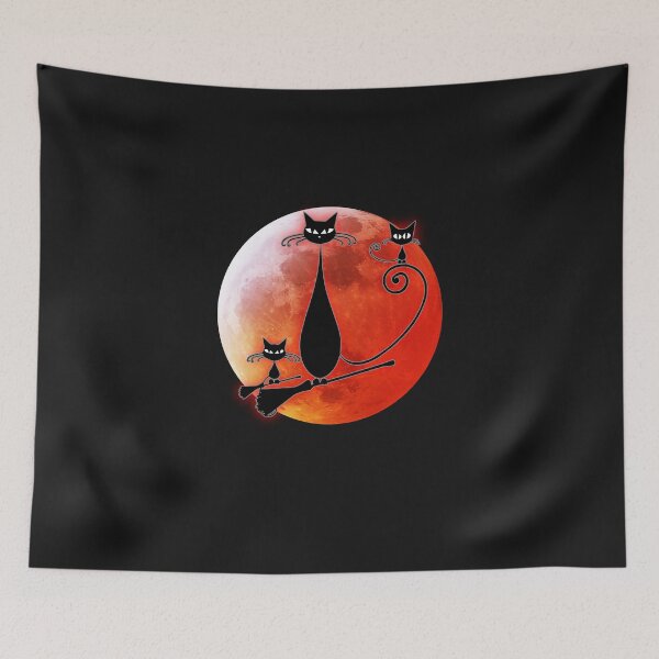 Item preview, Halloween cat and blood moon 2 designed and sold by Ortzi68.
