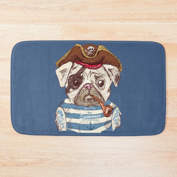 Item preview, pirate dog illustration, Pug Drawing Illustration, Cute pirate dog designed and sold by Halalolo.