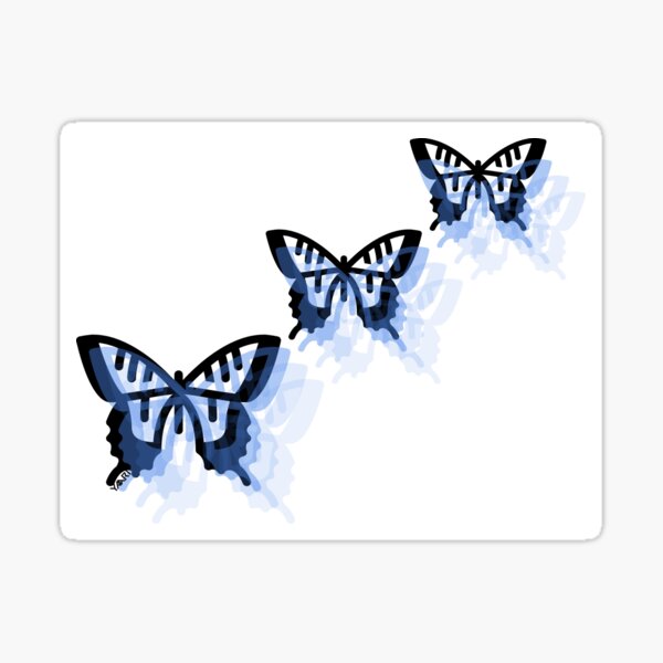 3 Butterflies Stickers Redbubble - kaleidoscope of butterflies roblox