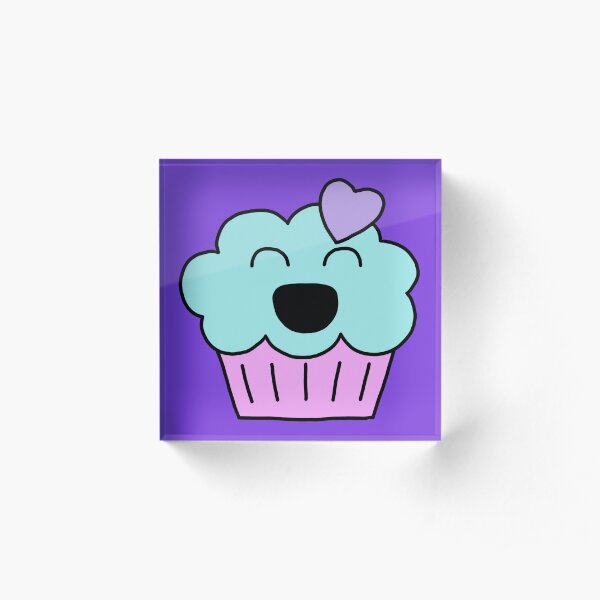 Muffy le muffin version violette, rose et bleue Bloc acrylique