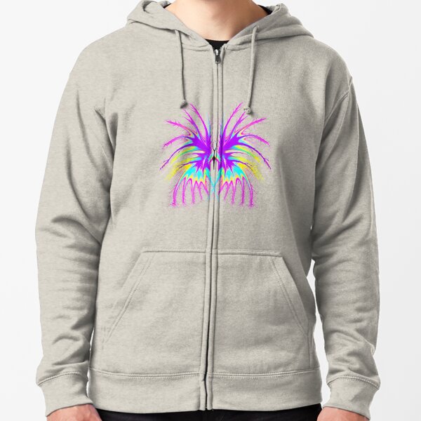 Dragon Butterfly in purple Zipped Hoodie