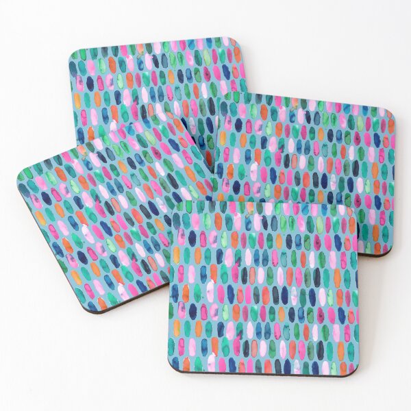 Item preview, Watercolor Organic Shapes Geometric Print - Multicolor Blue Happiness Pills designed and sold by ninoladesign.