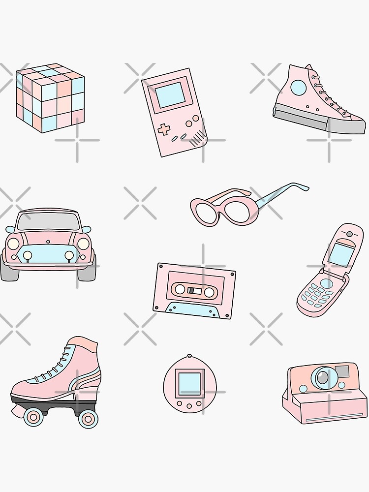 Thumbnail 3 of 3, Sticker, pack of aesthetic 90’s designed and sold by Pastel-PaletteD.