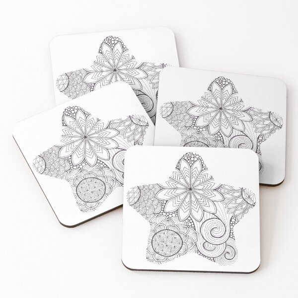 Item preview, Star flower doodle designed and sold by Bake-my-Design.