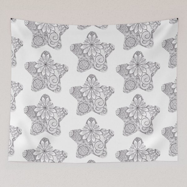 Item preview, Star flower doodle designed and sold by Bake-my-Design.
